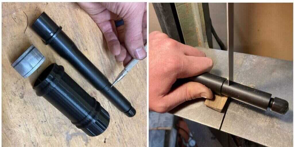 Shortened barrel for the 22LR A280-CFE Blaster build before final assembly