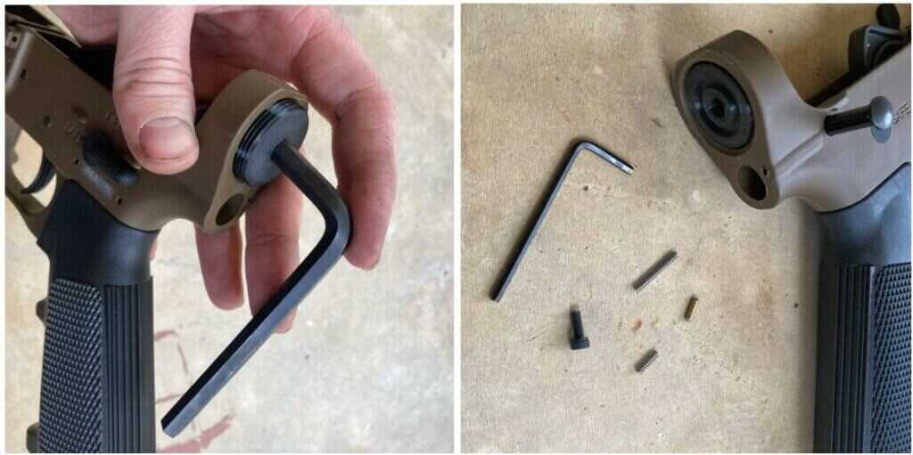 Buffer tube blanking plug installed on the A280-CFE Blaster lower receiver