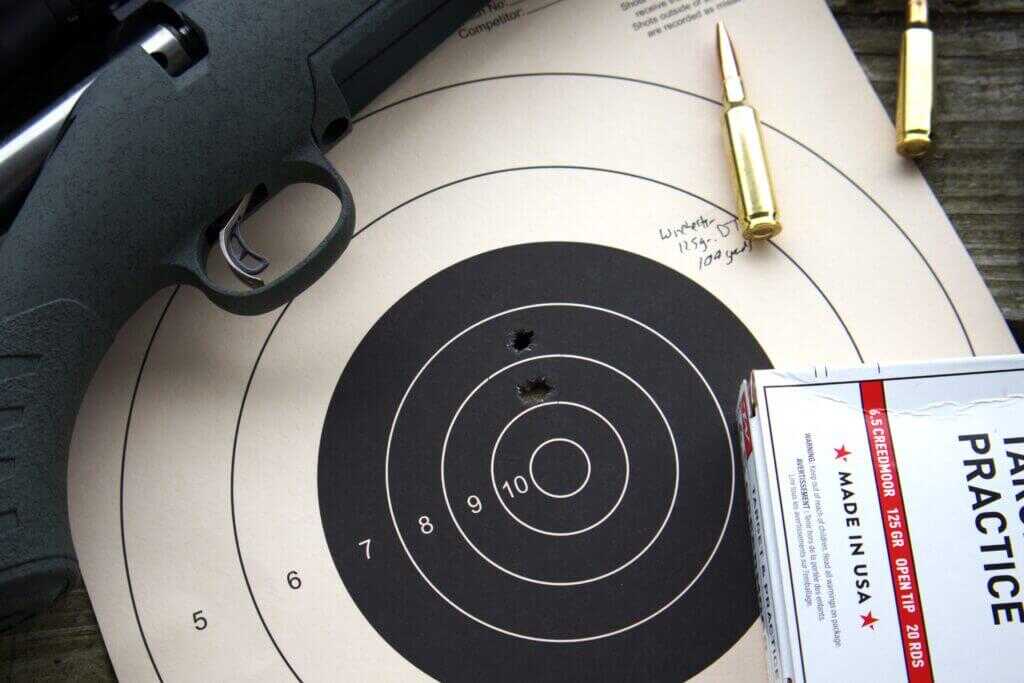 Glenfield Model A 100 yard accuracy target shot with Winchester 125 grain Open Tip ammunition