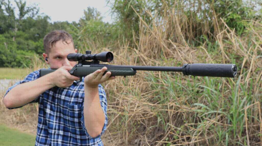 Glenfield Model A 6.5 Creedmoor fired offhand with SilencerCo Velos 762 LBP suppressor