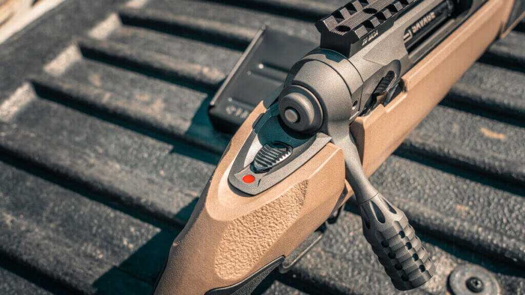 Savage 110 Core Tactical three-position tang safety with bolt-operable middle safe position