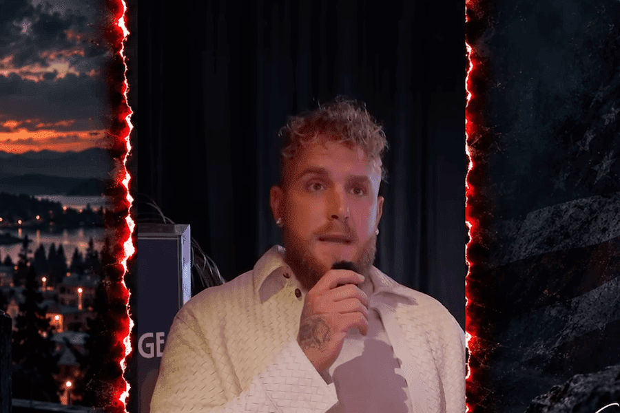 Jake Paul discusses the Constitution and civilian access to advanced weapons during an interview.