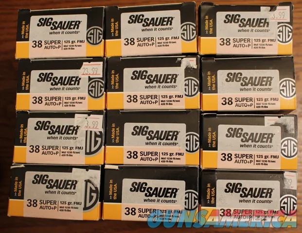 SIG SAUER .38 Super Auto +P 125gr FMJ Am...