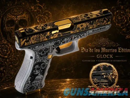 Custom Día de los Muertos Glock– 24K Gol...