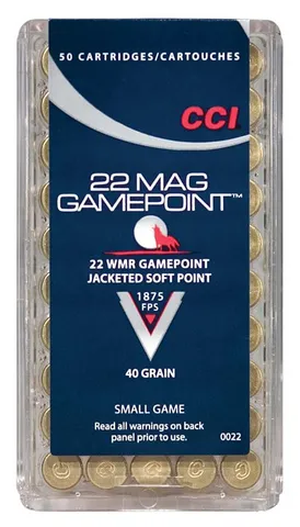 CCI 22 WMR GAMEPOINT 40GR JSP 50rd