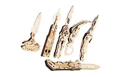 CBG CALIBER WOOD KNIVES PUZ 6 PCS