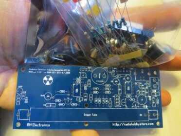 Prepping 101: DIY Geiger Counter - The Basics of Measuring Radiation The kit starts as a handful of components and a board. But no fear, you can buy the assembled kit for only $12.50 more.