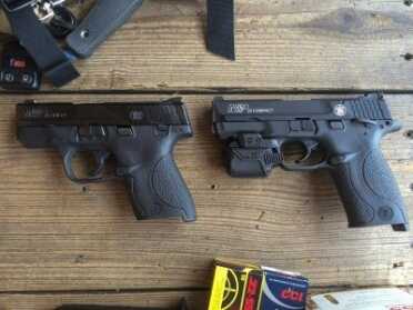 New Smith & Wesson M&P22 Compact Review The new M&P22 Compact is shown here (right) next to a Smith & Wesson Shield (left). I put a Crimson Trace Rail Master laser on my test gun because... Fun!