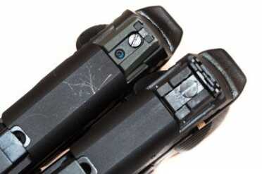 New Smith & Wesson M&P22 Compact Review The original M&P22 rear sight (top) and Compact (bottom)
