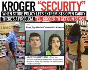 Following their arrest, Moms Demand Action began disseminating this flier.  (Photo: Kory Watkins)