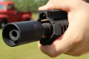 Kineti-Tech Sound Redirecting Muzzle Brake: Gear Review When you reach out on the forend, you run the risk of reaching too far, but less so with the sleeve installed.