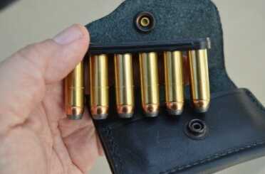 Ruger Alaskan Mod by Gemini Customs--Gun Review mply Rugged ammo pouches work with Tuff QuickStrips brand speed strips for .44 Magnum (www.tuffproducts.com).