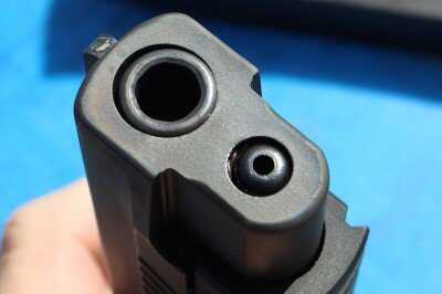SIG P226 barrel and slide lockup showing close frame fit