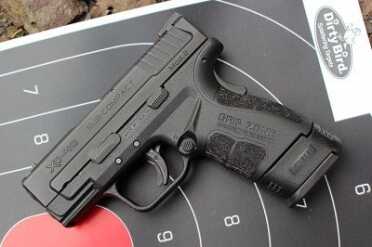The new XD, with the original grip extension is very easy to hold.