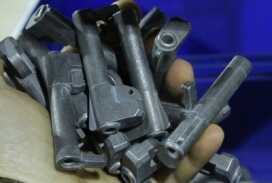 Taurus USA Firearm Factory - Miami Florida - Photo Essay Next we stopped at barrels. These are cast barrel assemblies for the same guns.