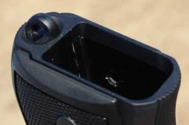 The grip has an adequately sized mag well. 