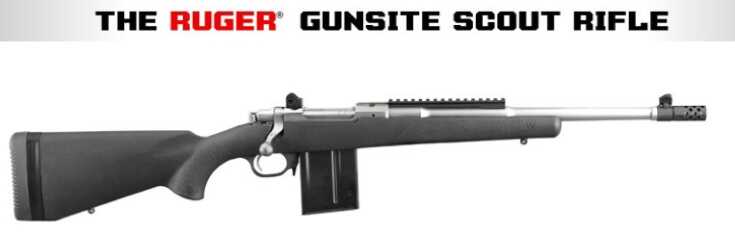 The New Ruger Gunsite Scout .308 Bolt Rifle - Full Review This Gunsite, one promoted in some of the press materials we recieved, has a stainless barrel. Ours was a deep black.
