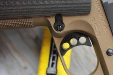 Christensen Arms Custom 1911 Commanders Trigger pull is just over 3.5 pounds. Hard to see in the photo becasue I botched the focus.