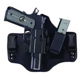 Since the magazine carrier is Velcro attached, you can angle it to fit your carry preference. 