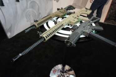 LWRC's New .45 ACP Sub Gun--SHOT Show 2015 The spiral fluted barrels reduce weight all while looking great.