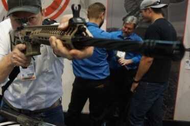 LWRC's New .45 ACP Sub Gun--SHOT Show 2015 The C.S.A.S.S. is supremely ergonomic even for David at 6'4".
