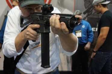 LWRC's New .45 ACP Sub Gun--SHOT Show 2015 Quick into action the SMG-45 is a natural pointer.