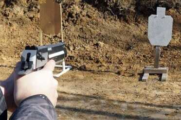 The hard hitting .50 AE makes steel sing.