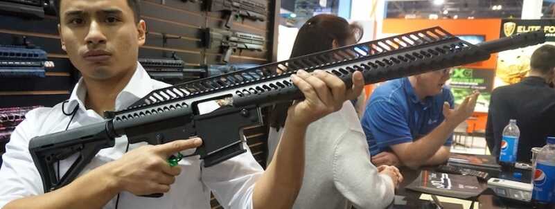The New UTAS AR pattern Shotgun--SHOT Show 2015 It is long.