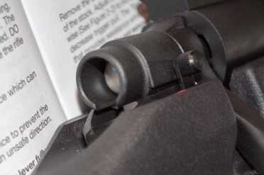 When the bolt is uncocked, it will look like this.