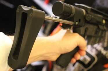 Rhino Arms--SHOT Show 2015 If I shoulder a SIG brace, that's illegal. If I brace a stock on my forearm, is that legal?