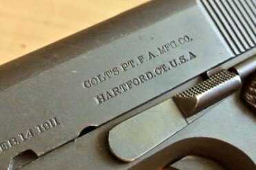Shooting History: 1913 Production Colt 1911 - Old Gun Review Made in Hartford, sailed to Argentina, to a pawn shop in Reno, then to Arkansas. And a few places in between I am sure.