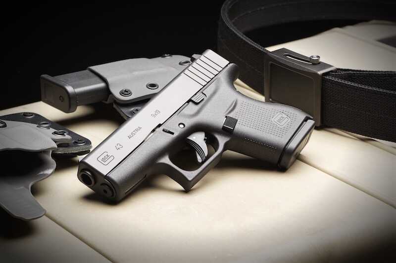 Original Glock G43 single-stack 9mm showing the familiar Glock styling in a slim frame
