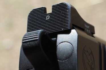 The Single Stack 9mm Perfected--Nighthawk T4 The Heine sights have a lot of real estate, and a very small dot to align with the front. While it isn't my preferred sight system, it is capable of solid results.
