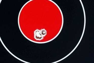 The dot is fine enough for precise work. This is from 25 yards.