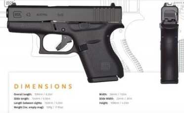 Specs of the G43.  (Photo: Glock)
