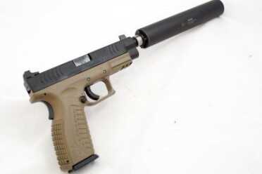 First Look: Springfield Armory XD(M) 9mm and 45 Threaded Barrel Models The XD(M) 9mm with a SilencerCo / SWR Octane 45.