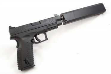 First Look: Springfield Armory XD(M) 9mm and 45 Threaded Barrel Models The XD(M) 45 Threaded with a SilencerCo Osprey 45 suppressor.
