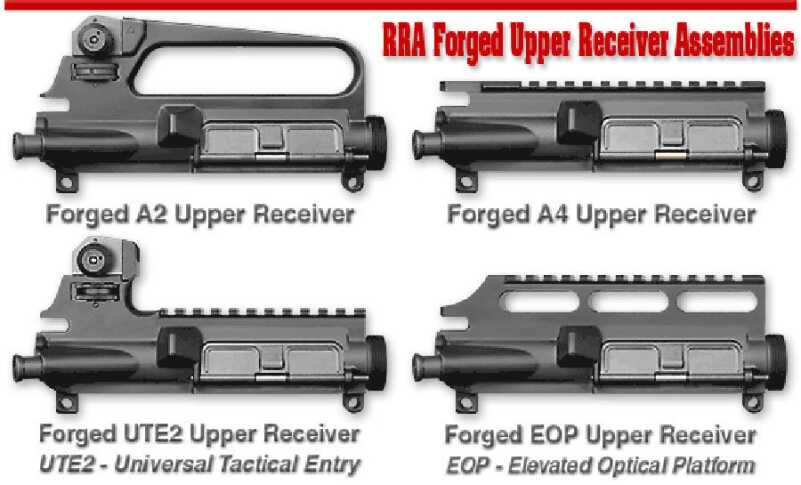 Build an AR:15--Intro to Uppers A variety of shapes available from Rock River. All of these are forged.