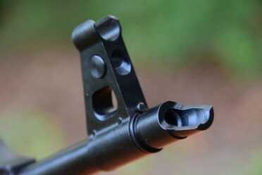 The RAS47's slant muzzle brake.