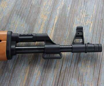 Mossberg's New Rimfire AK--The Blaze 47 There are traditional sling mounts on the gun which make carrying it around even easier.