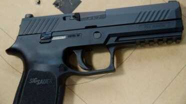 Most P320s ship with the Medium sized grip module, but are available in Large and Small too.