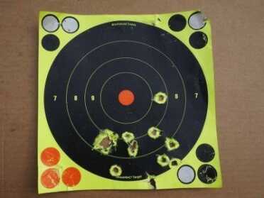 Buckshot from 7 yards.