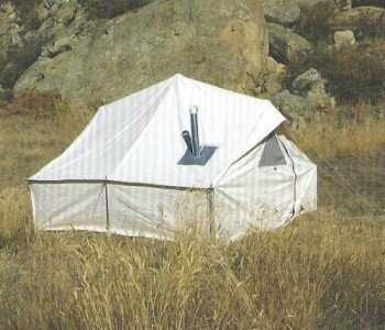 I have linked in the article to what appears to be a great canvas tent maker on Ebay. Tents of comparable size and features will be in excess of $1,700, but the canvas is heavier and they will have a stove jack. See prior articles here for a cheap portable woodstove that will fit this opening, and a multifuel stove that will also. 