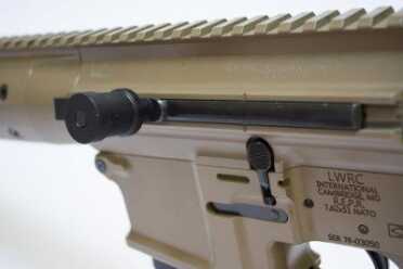 The non-reciprocating bolt handle doubles as a forward assist.