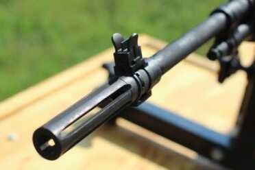 Monday Gun Day Giveaway: Springfield Armory M1A National Match The muzzle brake is long and surprisingly efficient. The design (coupled with the gun's weight) keeps the muzzle from climbing.