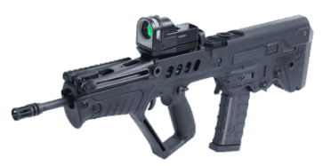 The IWI Tavor.  Big thing, small package.  