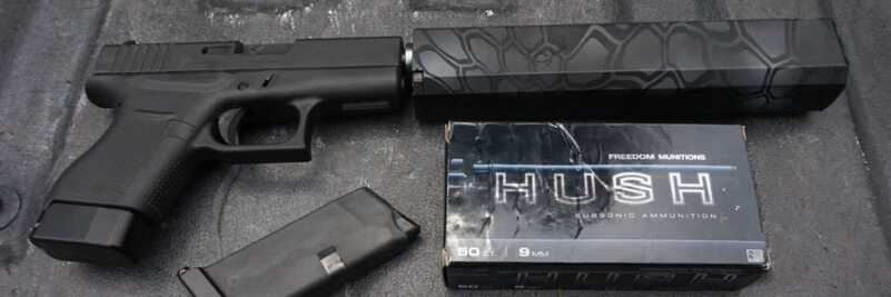 The GLOCK 43 with an XCaliber barrel and Freedom Munition's subsonic 9mm.