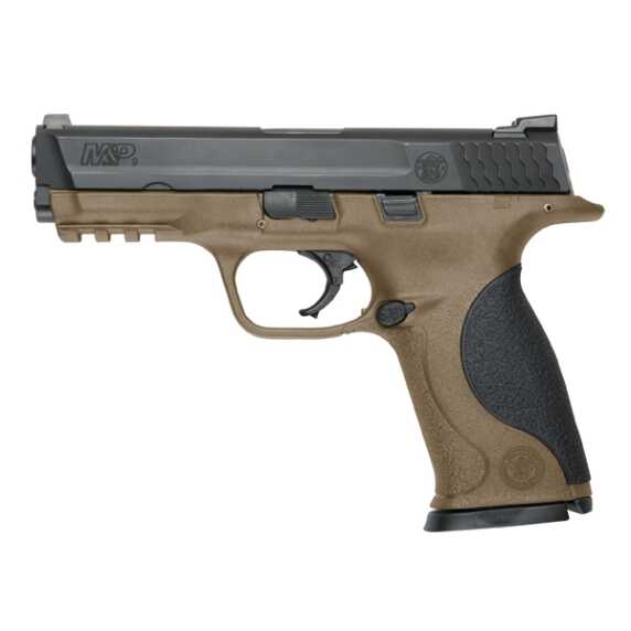 If it's going to just sit around, you might as well get this sharp looking flat dark earth two-tone M&P 9mm.