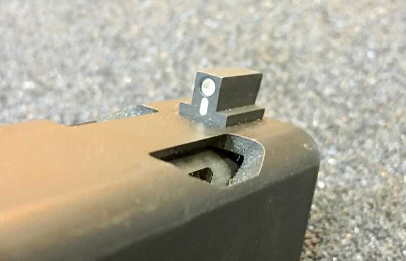 You can line up the vertical bar under the front dot with the vertical bar on the rear sight for uber precision.