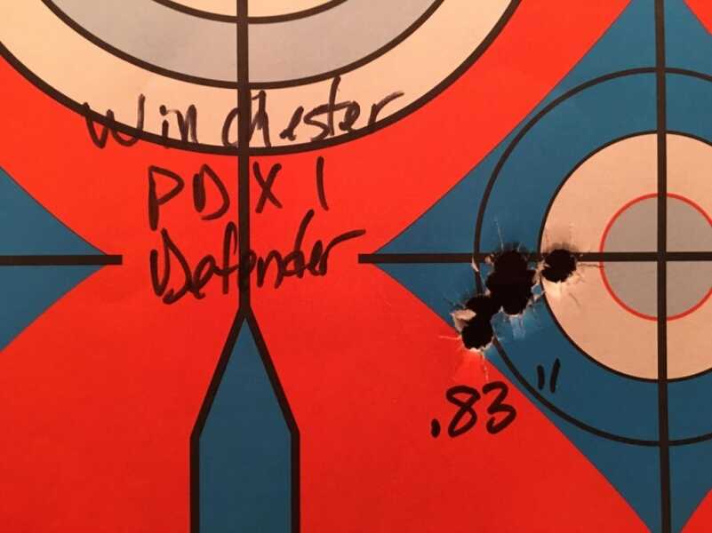 We Shoot the New .40 S&W XD-S from Springfield Armory I got consistent groups with all ammunition tested, but this five-shot group of Winchester PDX1 Defender was the tightest of the day.